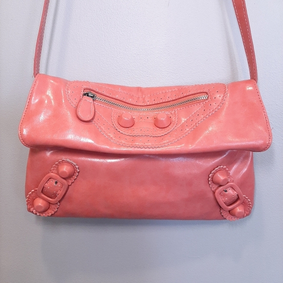 💠Convertible Faux Leather Crossbody Shoulder Bag Peach Pink Laser Cut - Picture 3 of 15